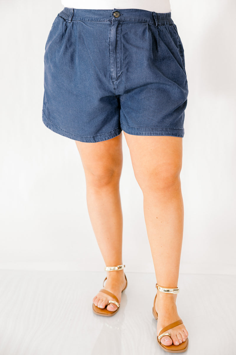 Yes You Can Shorts, Dark Denim – Chic Soul