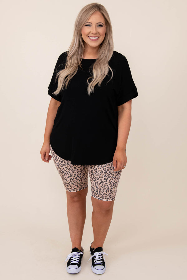 bottoms, shorts, brown, leopard, biker, taupe