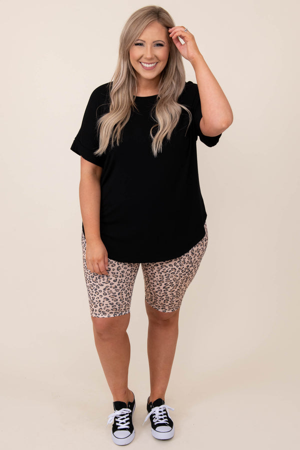 bottoms, shorts, brown, leopard, biker, taupe