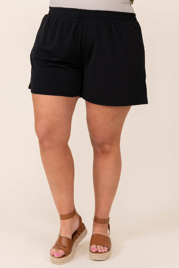 bottoms, shorts, black, solid