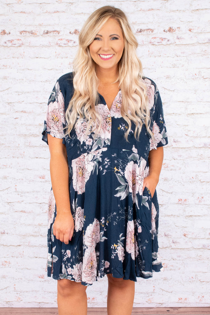 Look Up At The Stars Dress, Navy – Chic Soul