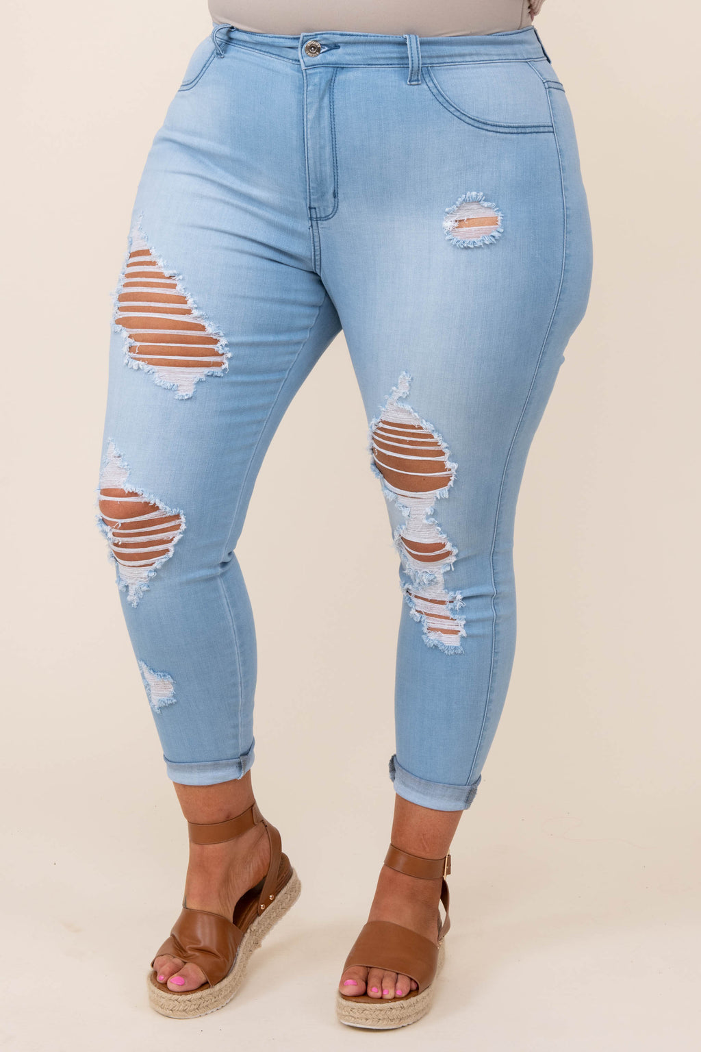 Casual Chase Jeggings, Light Blue – Chic Soul