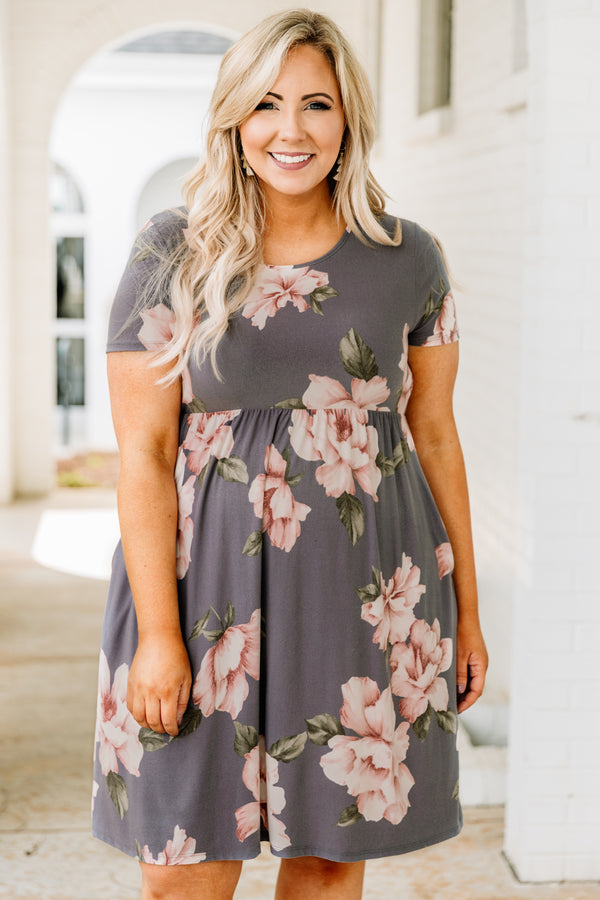 Ending Unplanned Dress, Charcoal – Chic Soul