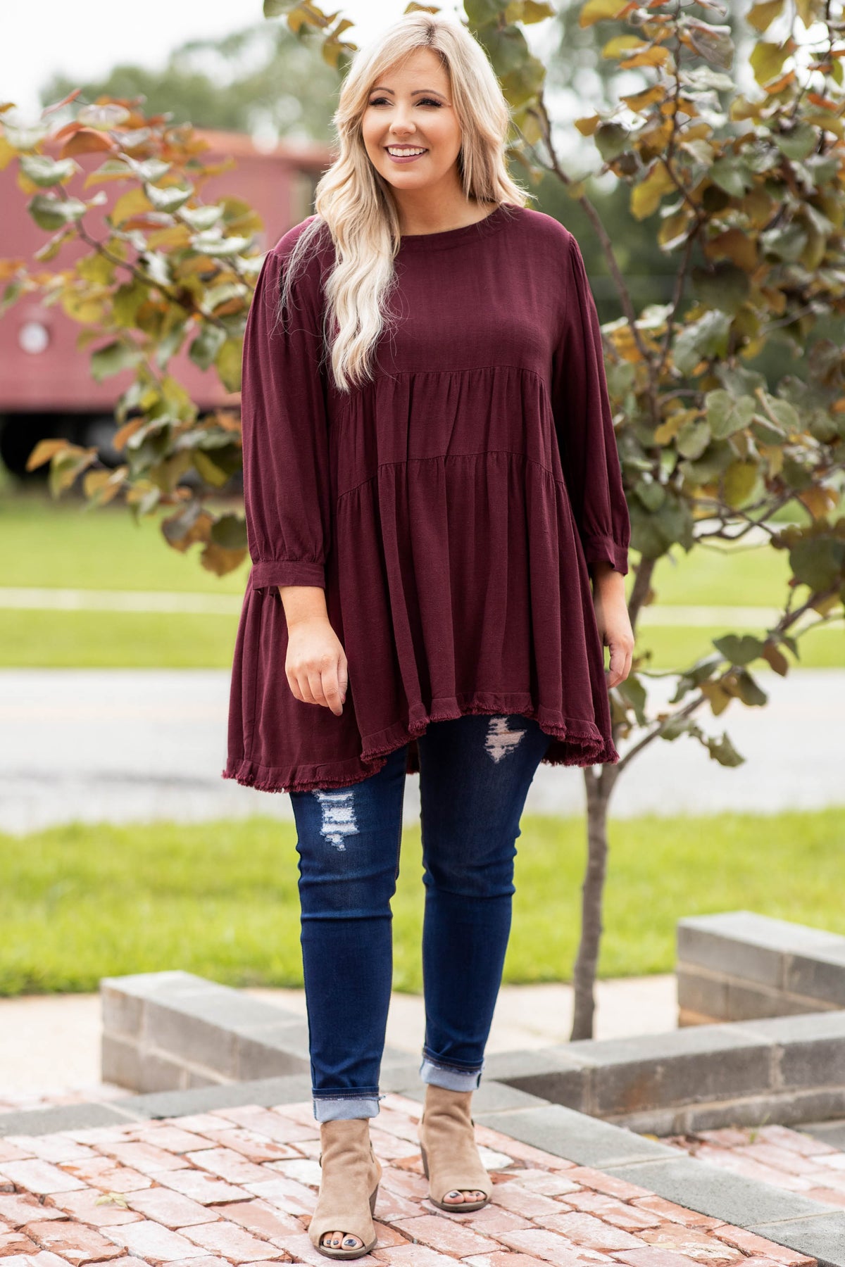 Concert Date Night Top, Wine – Chic Soul