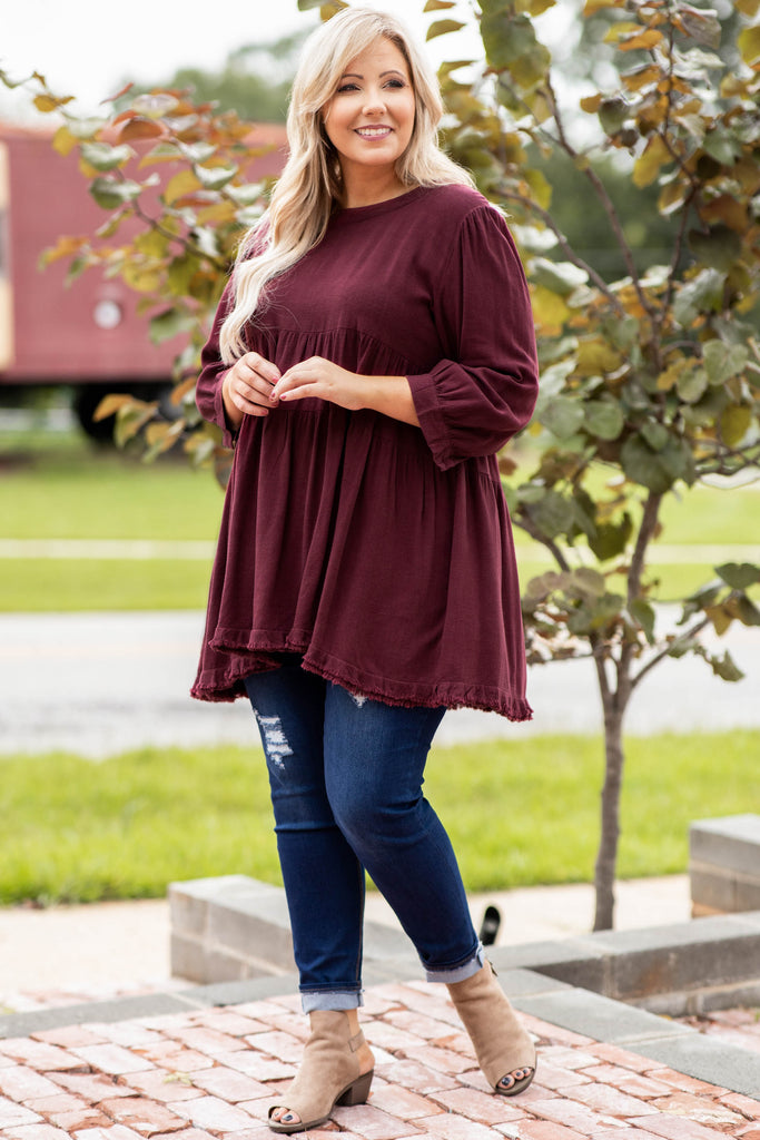 Concert Date Night Top, Wine – Chic Soul