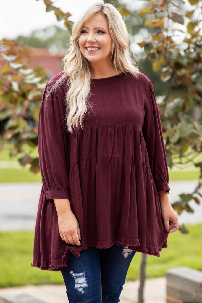 Concert Date Night Top, Wine – Chic Soul