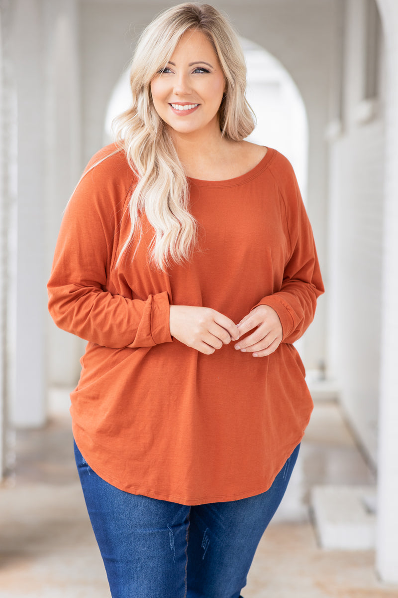 Women's Plus Size Rust Colored Tunic Top