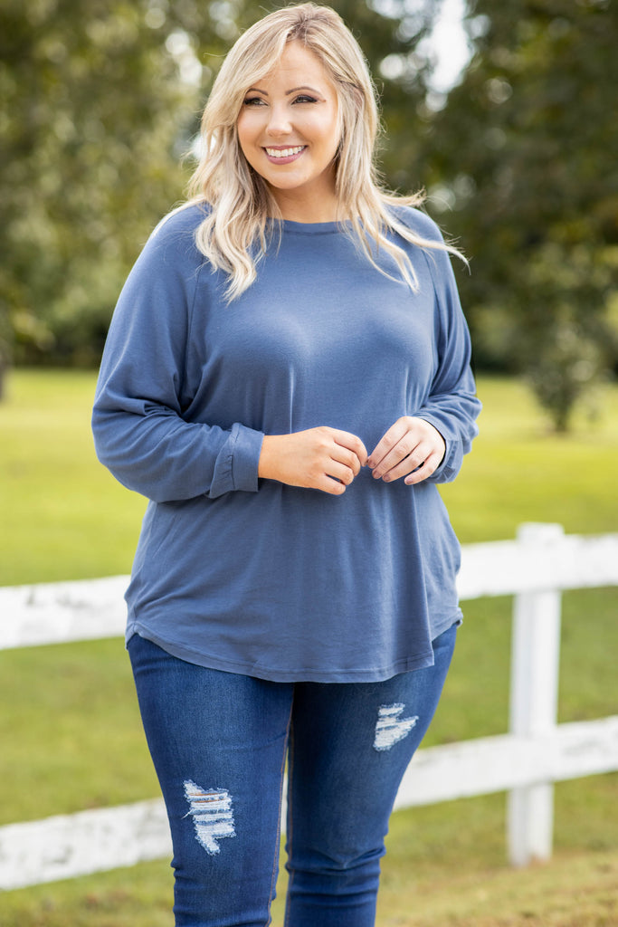 Women's Plus Size Indy Blue Dolman Tunic Top | Chic Soul