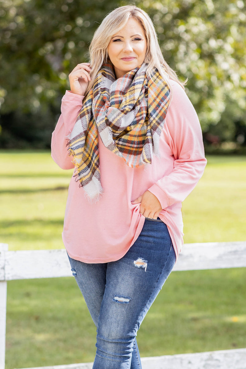 Dusty Pink Extra Long Sleeve Top