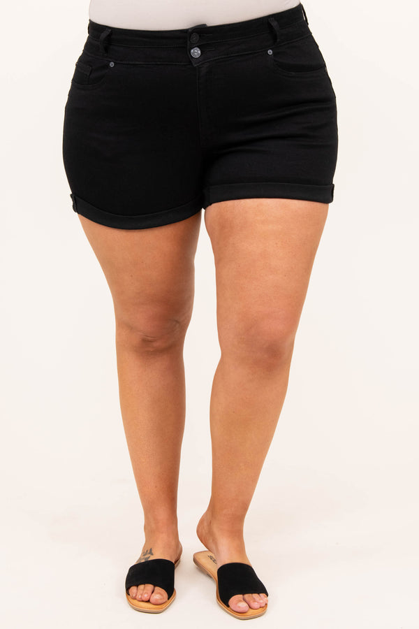 bottoms, shorts, black, solid