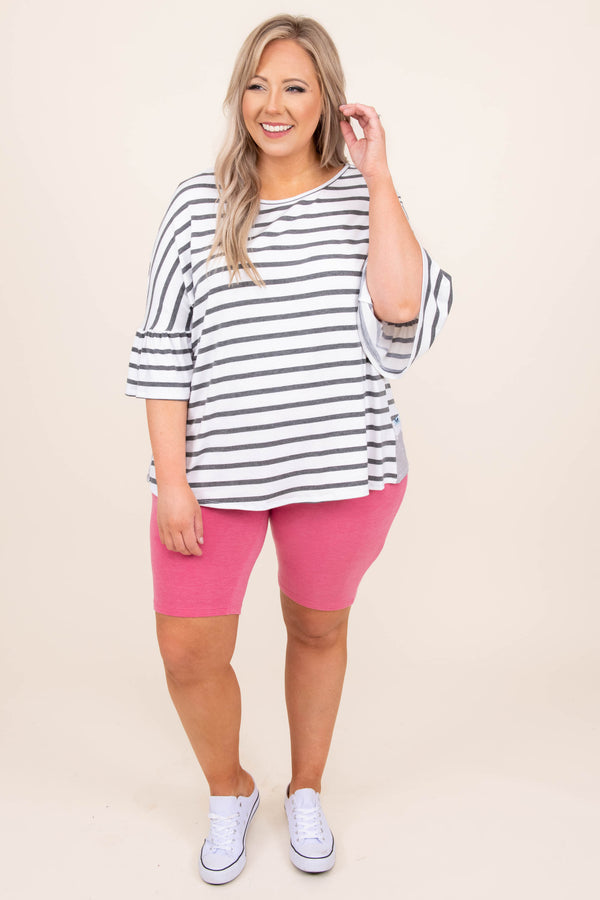 bottoms, shorts, pink, solid, biker, magenta