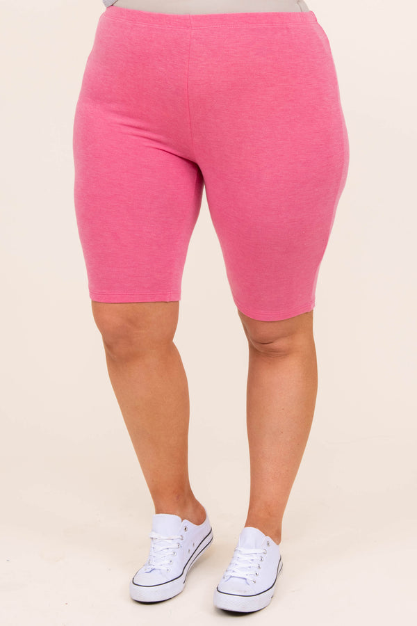 bottoms, shorts, pink, solid, biker, magenta
