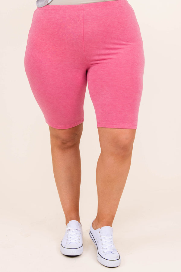 bottoms, shorts, pink, solid, biker, magenta