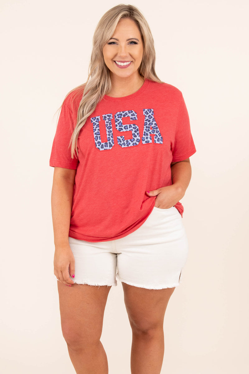 Liberty Leopard Tee, Red – Chic Soul