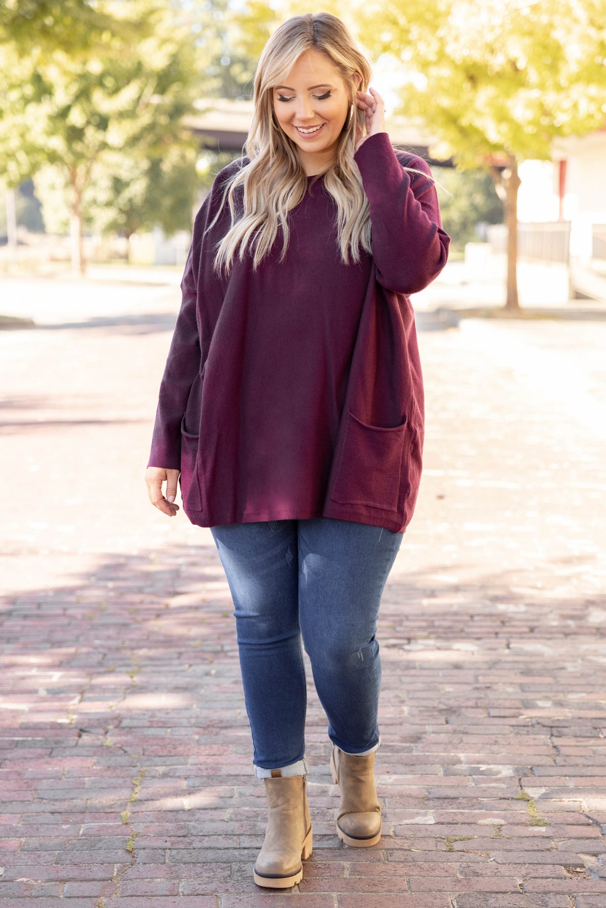 Snow Whispers Tunic, Mulberry – Chic Soul