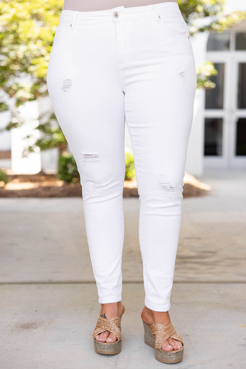 The Magic Skinny Jeans, White – Chic Soul