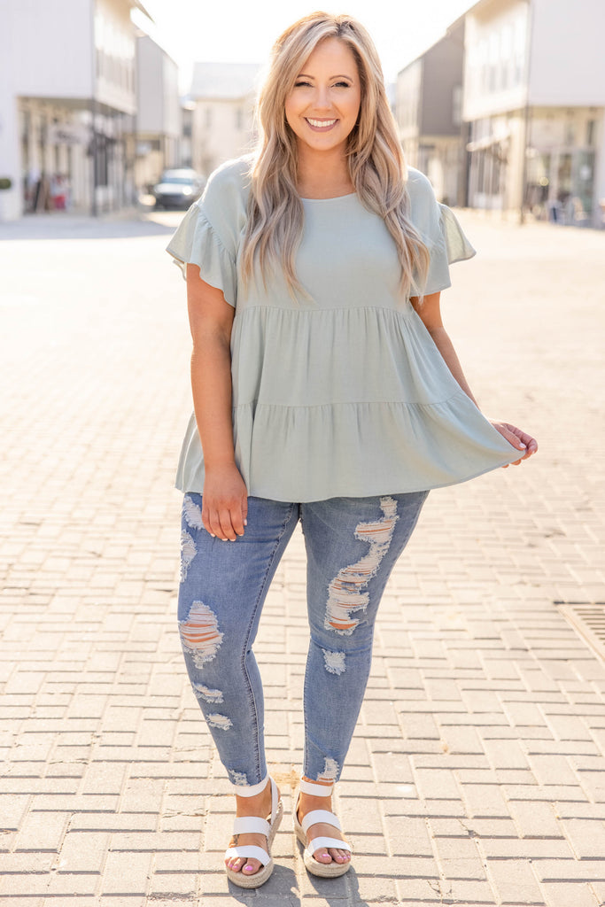 Jumping For Joy Top, Sage – Chic Soul