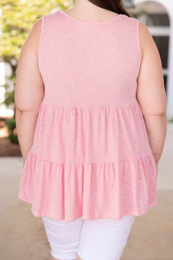 tops, tank, babydoll, pink, tank sleeve