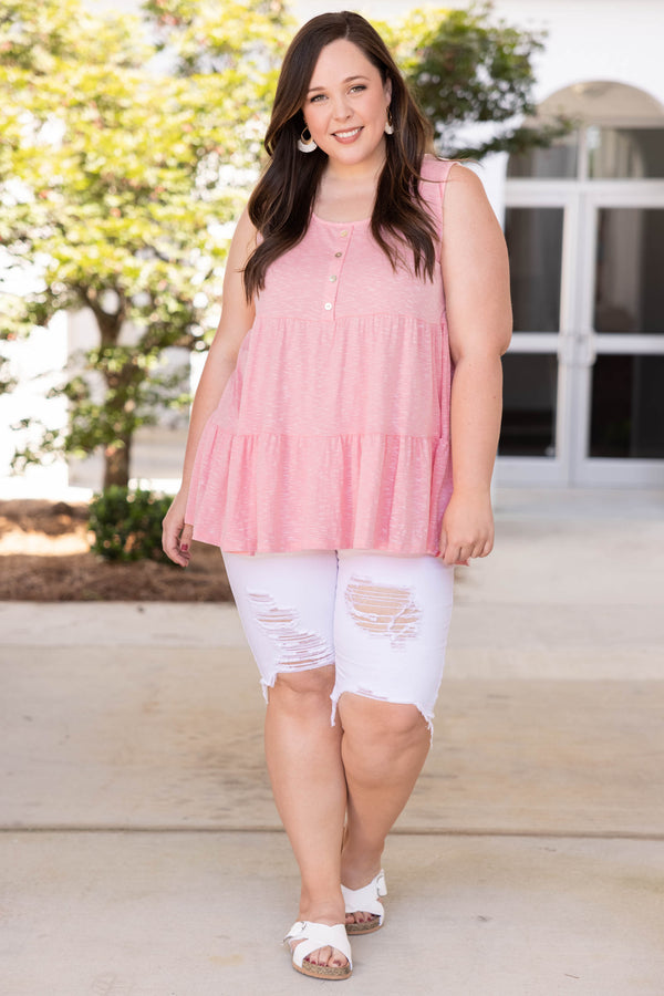 tops, tank, babydoll, pink, tank sleeve