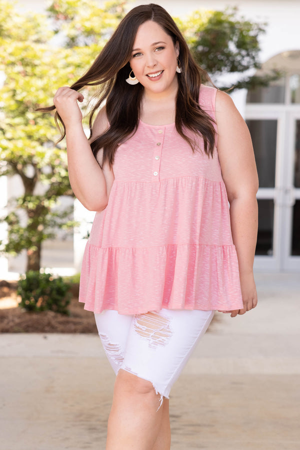 tops, tank, babydoll, pink, tank sleeve