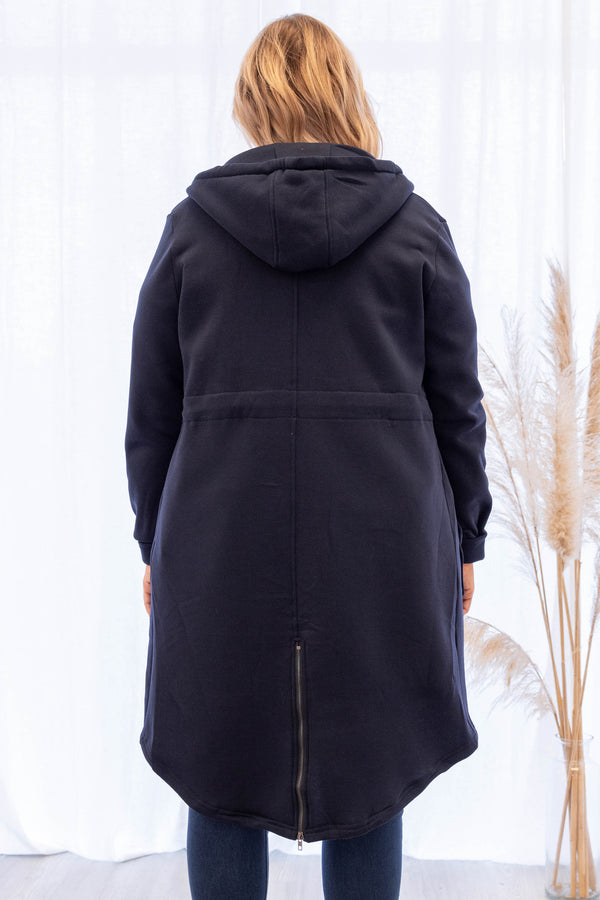 tops, jacket, navy, long sleeve, zup-up, long, winter, coat