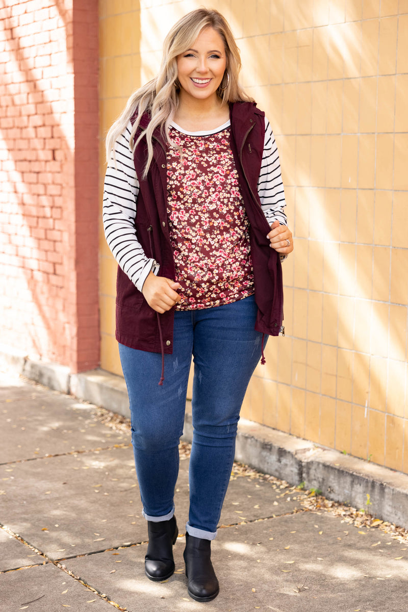 Dark sales burgundy vest