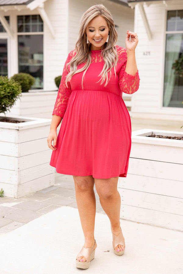 Women's Weekend Memories Dress, Pink | Size: 1x by Chic Soul Women's Weekend Memories Dress, Pink | Size: 1x by Chic Soul