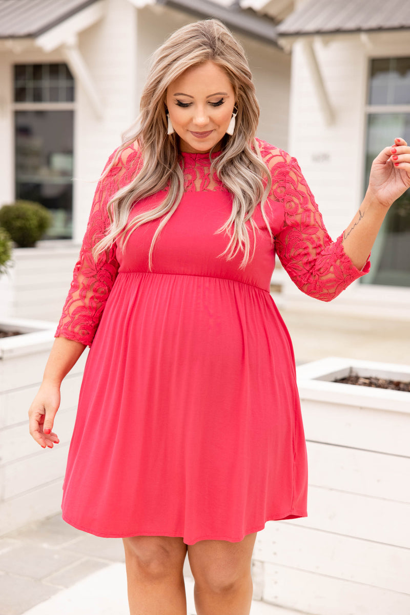 Women's Weekend Memories Dress, Pink | Size: 1X By Chic Soul Women's Weekend Memories Dress, Pink | Size: 1X By Chic Soul