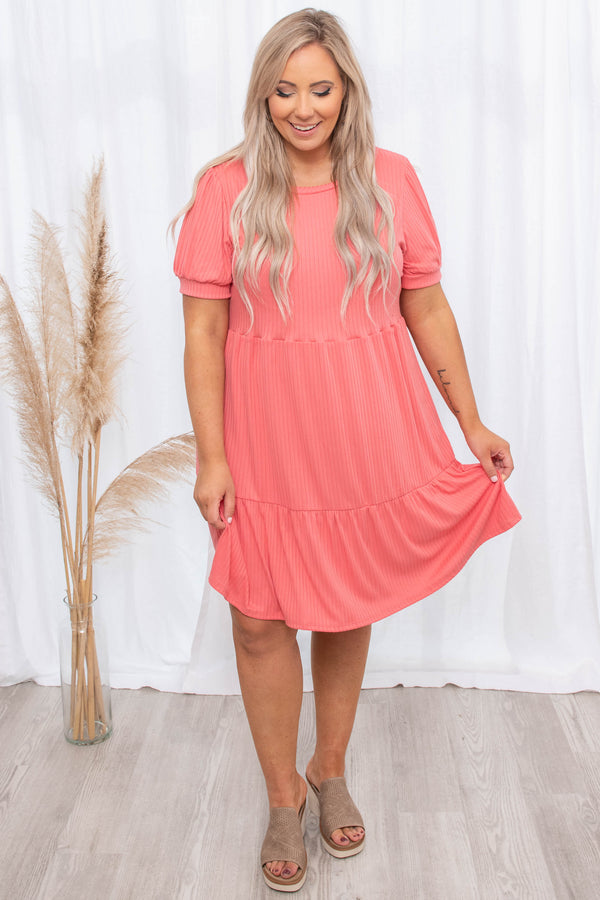 dresses, midi dress, mauve pink, solid, short sleeve, comfy