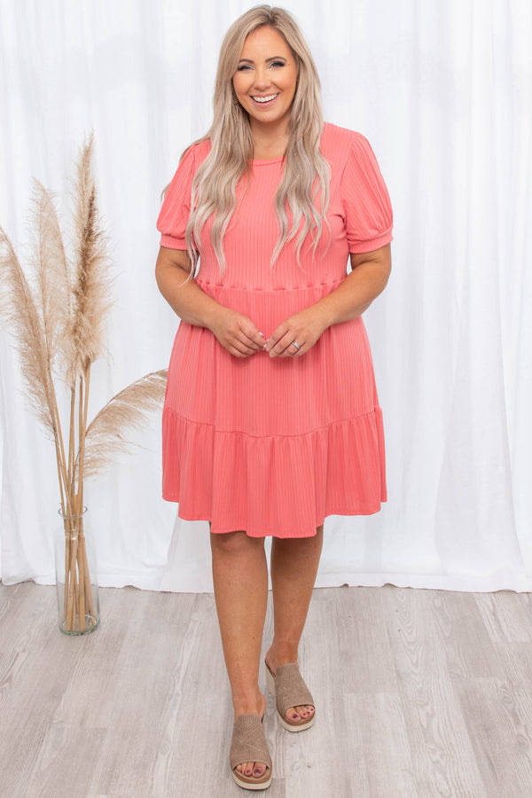 dresses, midi dress, mauve pink, solid, short sleeve, comfy