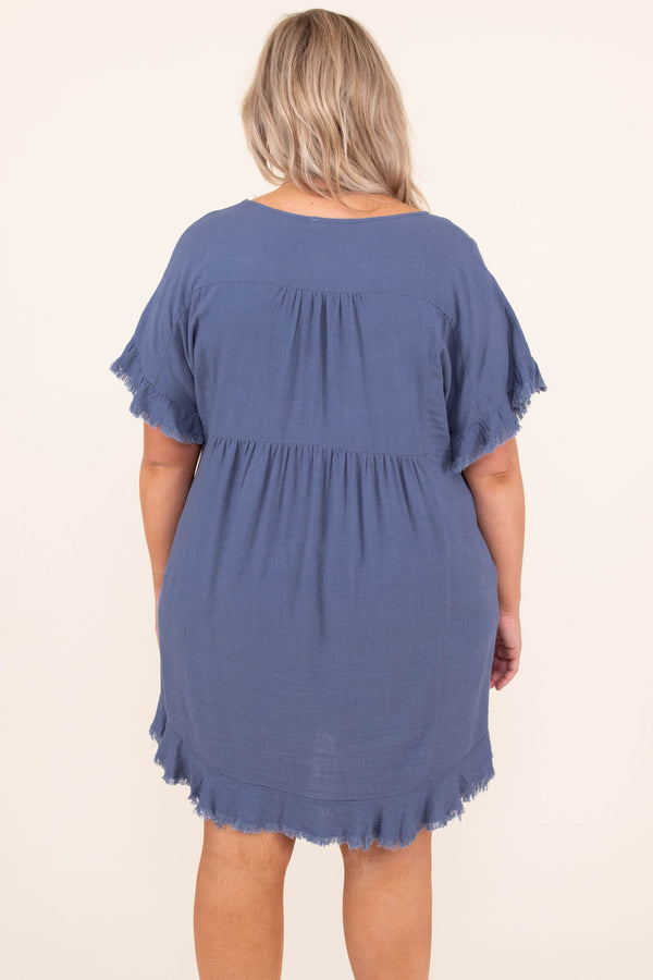Running To Your Love Dress, Dusty Blue