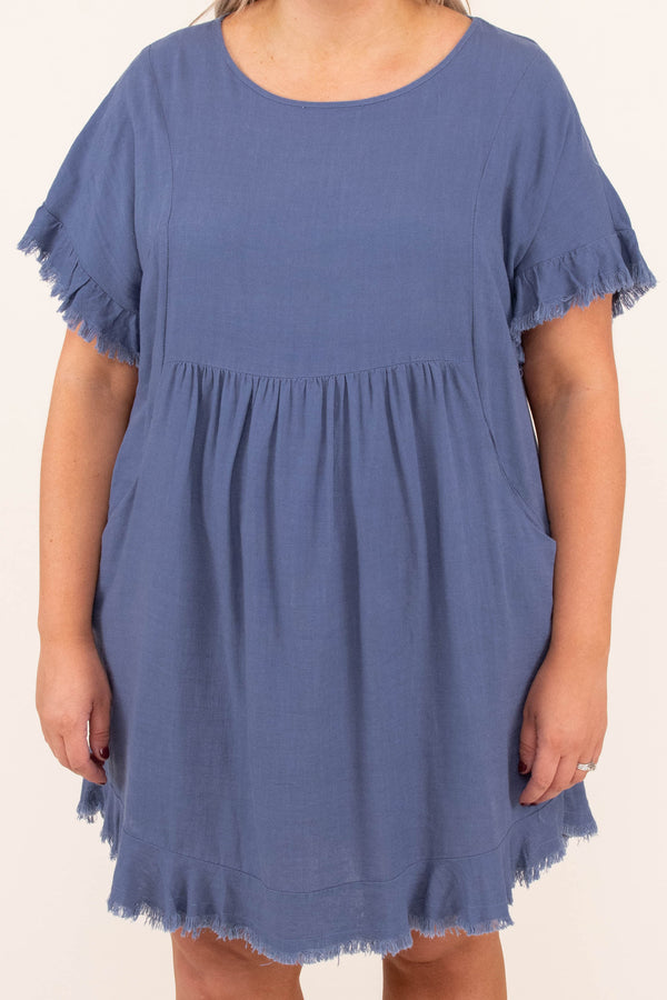 Running To Your Love Dress, Dusty Blue