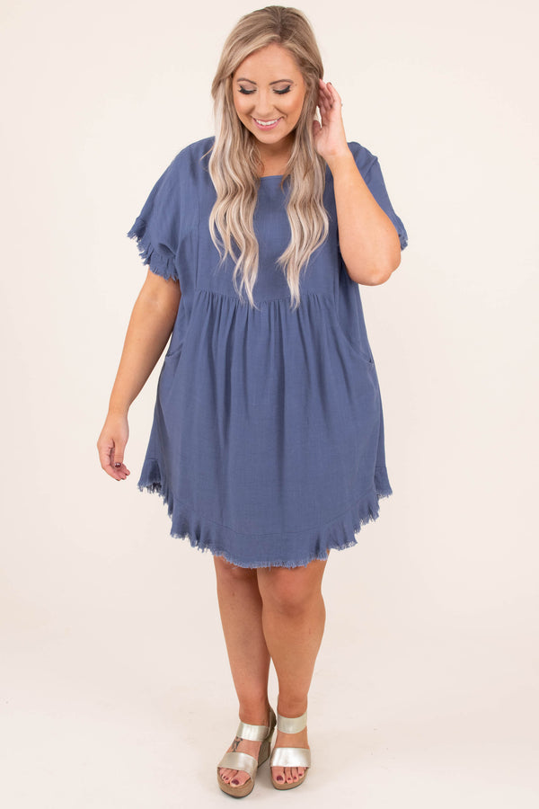 Running To Your Love Dress, Dusty Blue