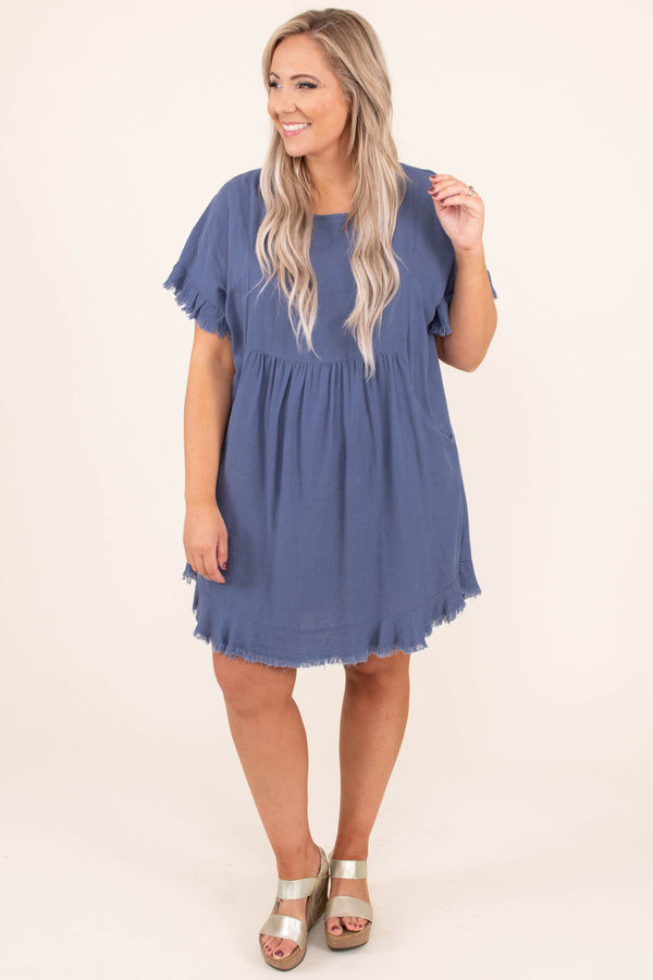 Running To Your Love Dress, Dusty Blue