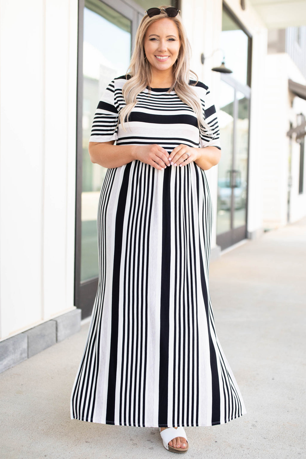 Cue striped dress sale