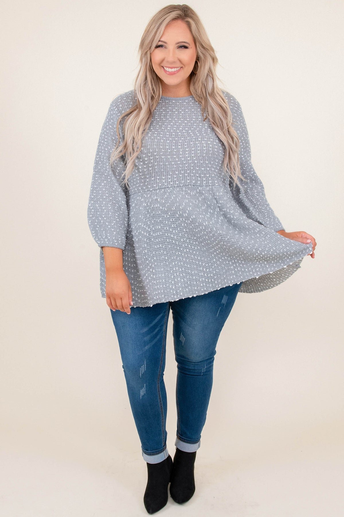 Polka Dot It Top, Grey – Chic Soul