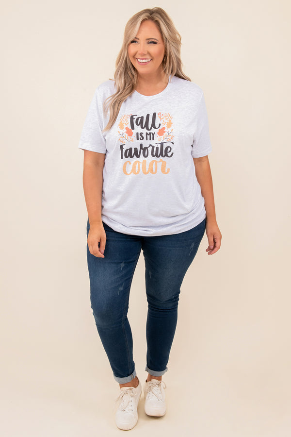 tops, tee, gray, graphic, short sleeve
