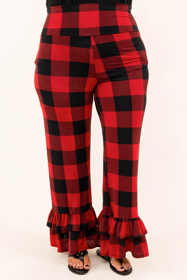 Della Bella Boutique - Crazy Train Retro Ruffle Buffalo Plaid Pants. Brand  new just release Great for Your Chirstmas Outfit Buffalo Plaid stretchy  Flare pants Available in Large and XL for only