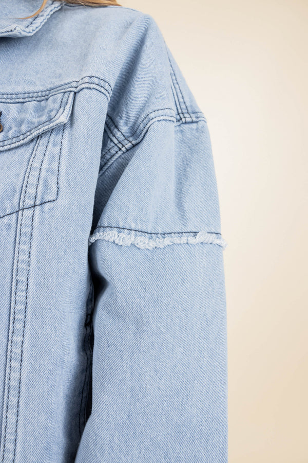 Chic Soul plus size clothing, light wash denim jacket