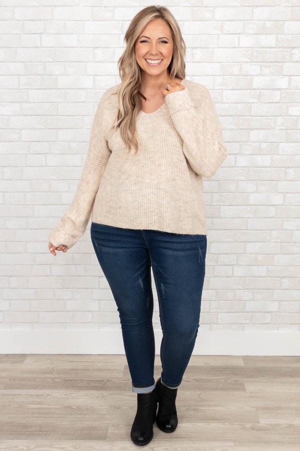 Plus size outlet cream sweater