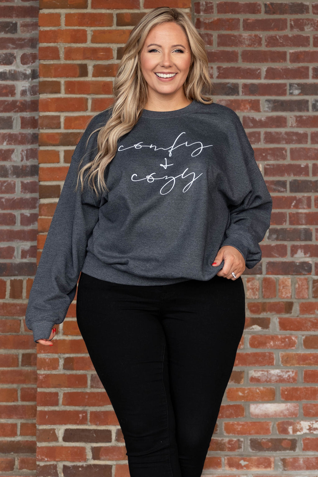 Always Comfy and Cozy Sweatshirt, Dark Heather – Chic Soul