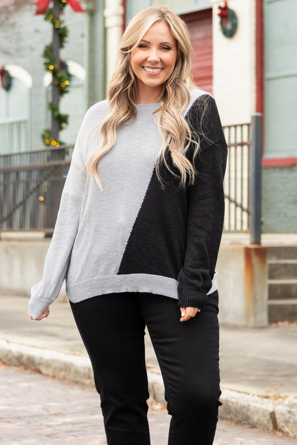 Always Thinking Sweater, Gray – Chic Soul