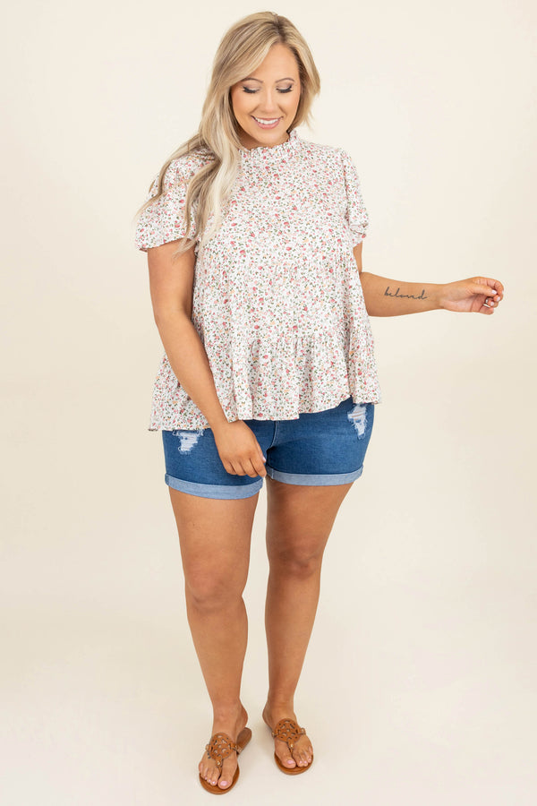 Chic Soul plus size clothing, high waisted distressed medium wash denim shorts