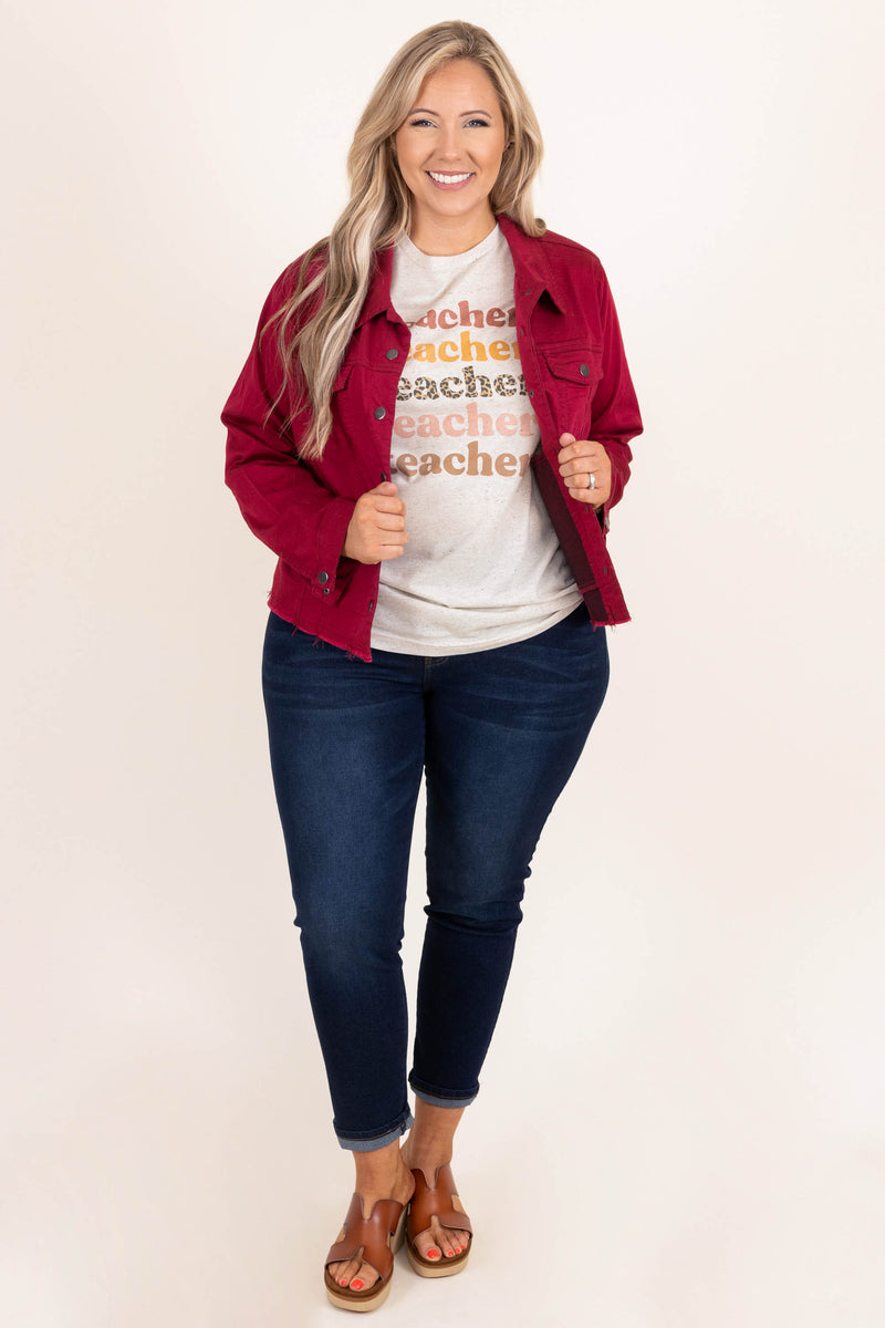 Burgundy plus clearance size jacket