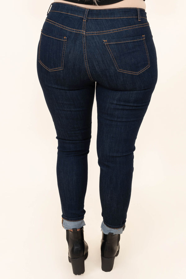 Chic Soul plus size clothing, dark wash jeggings