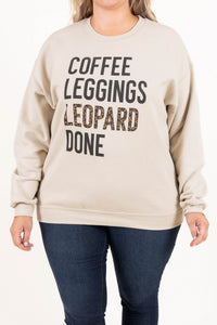 Coffee, Leggings, and Leopard Sweatshirt, Sand – Chic Soul