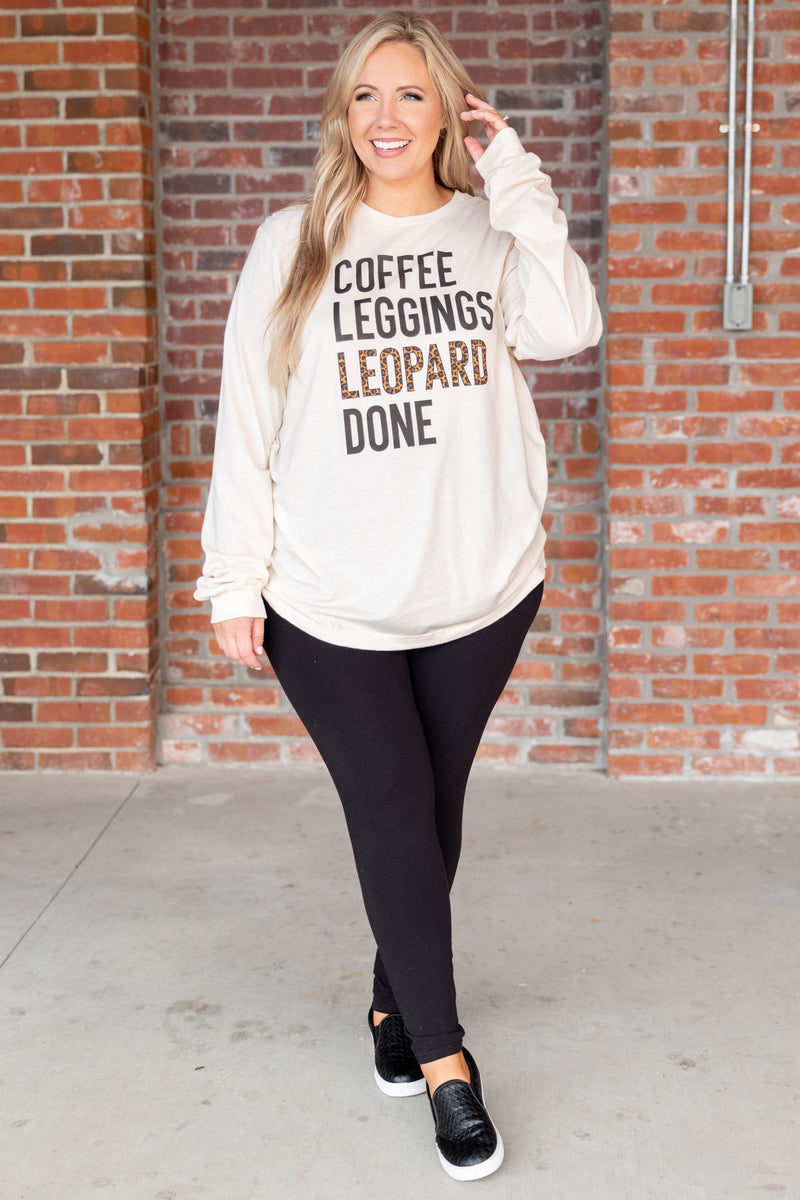 Coffee, Leggings, and Leopard Top, Natural – Chic Soul