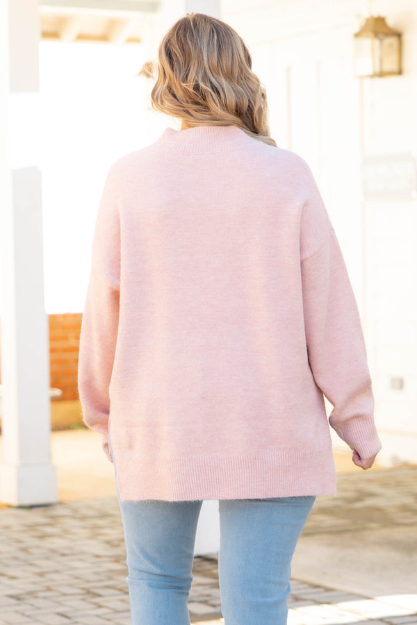 Chic Soul plus size clothing, pink knitted sweater