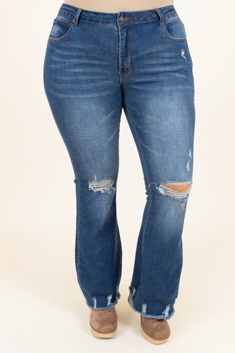 Confident Beauty Flare Jeans, Dark Wash – Chic Soul