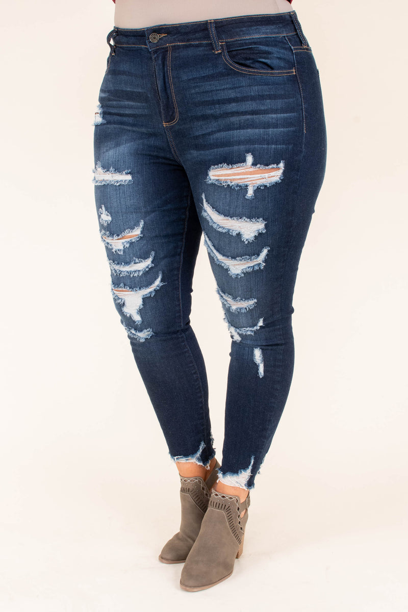SweatyRocks Women's Casual High Rise Ripped Jeans Zipper Fly Skinny Denim  Pants Light Blue 26 at Amazon Women's Jeans store